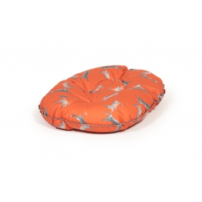 Medium Orange Hare Print Cushion Dog Bed - Danish Design Woodland Hare 24" - 61cm